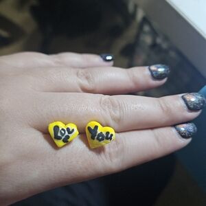 Yellow Heart 'Love You' Earrings